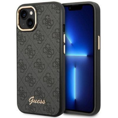 GUESS iPhone 14 Plus Skal Vintage Gold Logo - Svart