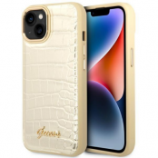 GUESS iPhone 14 Plus Skal Croco Collection - Guld
