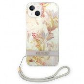 GUESS iPhone 14 Plus Skal Flower Strap - Lila