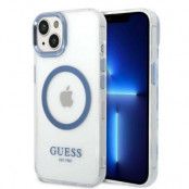 GUESS iPhone 14 Plus Skal Magsafe Metal Outline - Blå