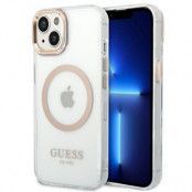 GUESS iPhone 14 Plus Skal Magsafe Metal Outline - Guld