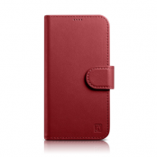iCarer iPhone 14 Plus Plånboksfodral 2in1 Anti-RFID - Röd