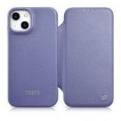 iCarer iPhone 14 Plus Plånboksfodral Magsafe CE Läder - Ljuslila