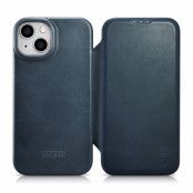iCarer iPhone 14 Plus Plånboksfodral Magsafe Läder - Blå