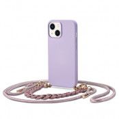 iPhone 14 Plus Skal med Halsband Icon Chain - Violett