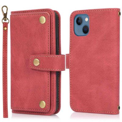 iPhone 14 Plus Plånboksfodral Flip - Röd