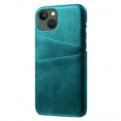 iPhone 14 Plus Skal Korthållare PU Läder - Grön