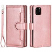 iPhone 14 Plus Plånboksfodral Äkta Läder Flip - Rosa Guld