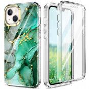 iPhone 14 Plus Skal 360 Marble - Grön