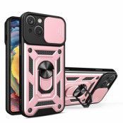 iPhone 14 Plus Skal med Ringhållare Hybrid Armor Camshield - Rosa