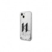 Karl Lagerfeld Glitterfodral för iPhone 14 Plus Silver med Logga