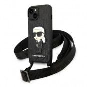 Karl Lagerfeld iPhone 14 Plus Skal med halsband Ikonik Patch - Svart