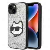 Karl Lagerfeld iPhone 14 Plus Skal Glitter Choupette Patch - Silver