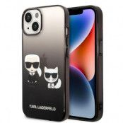Karl Lagerfeld iPhone 14 Plus Skal Gradient Ikonik Karl & Choupette - Svart