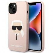 Karl Lagerfeld iPhone 14 Plus Skal Magsafe Silicone Karl`s Head - Rosa