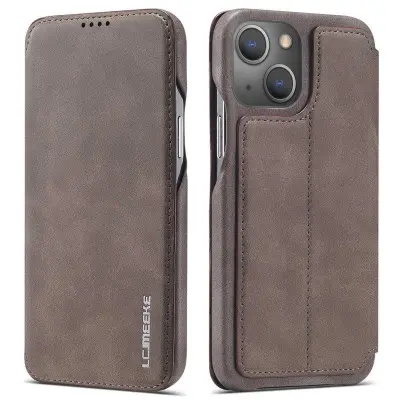 LC.IMEEKE iPhone 14 Plus Fodral i PC+KonstLäder - Brun