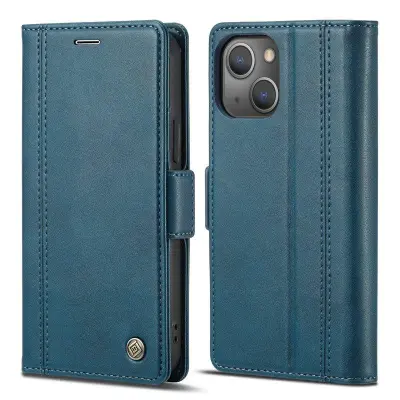 LC.IMEEKE iPhone 14 Plus Plånboksfodral i Konstläder - Blå
