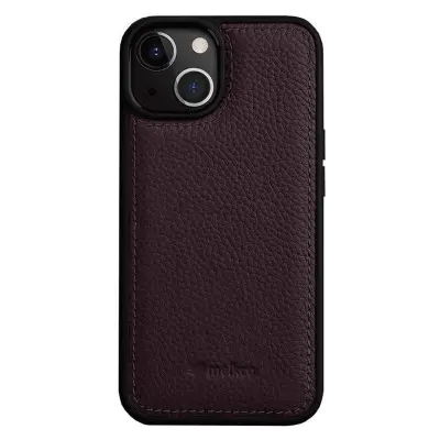 MELKCO iPhone 14 Plus Mobilskal Äkta Läder + PC Anti-rep Telefon - Lila