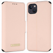 MUXMA iPhone 14 Plus Plånboksfodral Cross Texture - Rosa