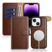 Puloka iPhone 14 Plus Plånboksfodral Magsafe 2in1 Detachable - Brun
