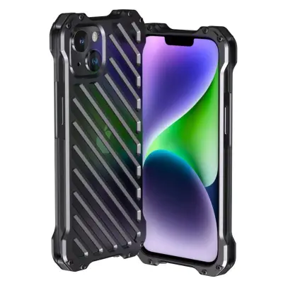 R-JUST RJ-50 Mobilskal i Aluminium för iPhone 14 Plus, Svart