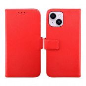 RV iPhone 14 Plus Plånboksfodral i Äkta Läder - Röd