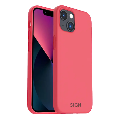 SiGN iPhone 14 Plus Skal Liquid Silicone - Vattenmelonsröd