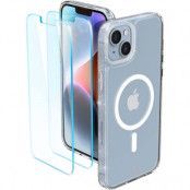 Spigen iPhone 14 Plus Härdatglas 2-Pack + Magsafe Skal Cyrill - Glitter Clear