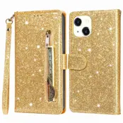 Trolsk Glitter Wallet (iPhone 14 Plus) - Guld