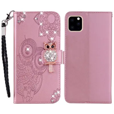 Trolsk Rhinestone Owl Wallet (iPhone 14 Plus) - Grön