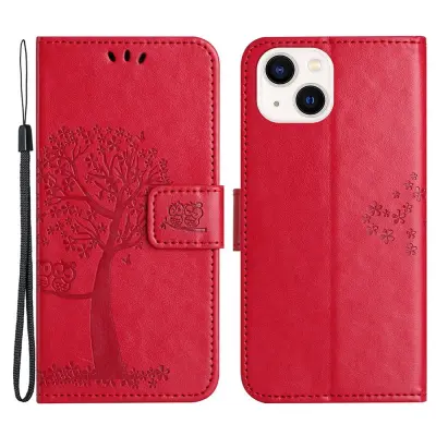 Trolsk Tree and Owl Wallet (iPhone 14 Plus) - Svart
