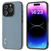 ABEEL iPhone 14 Pro Max Skal Läder + PC + TPU Baby Blue