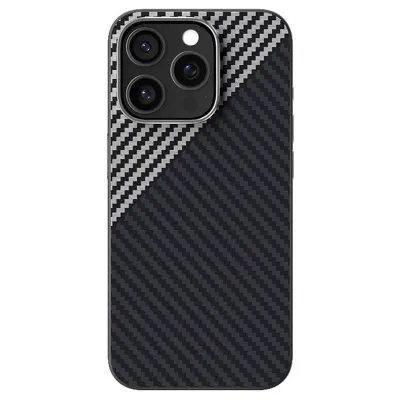 ABEEL iPhone 14 Pro Max Skal MagSafe Kolfiber Svart/Silver