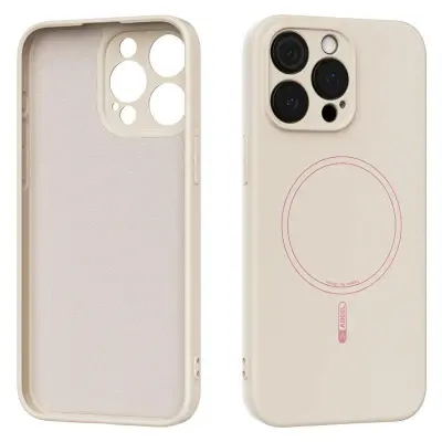 ABEEL iPhone 14 Pro Max Mobilskal MagSafe Liquid Silicone Beige