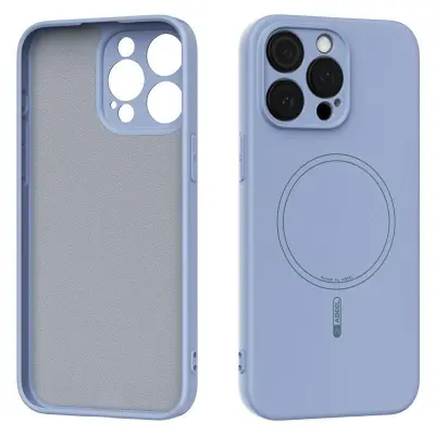 ABEEL iPhone 14 Pro Max Mobilskal MagSafe Blå Liquid Silicone