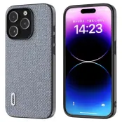 ABEEL iPhone 14 Pro Max Skal Shockproof PU Läder Grå