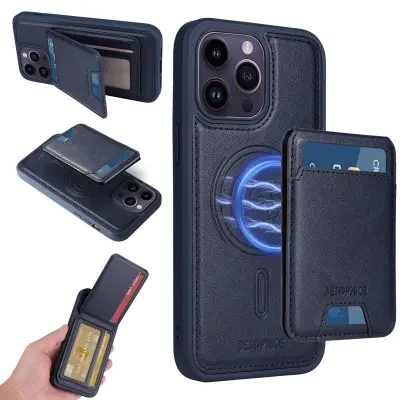 BETOPNICE iPhone 14 Pro Max Fodral KonstLäder - Blå