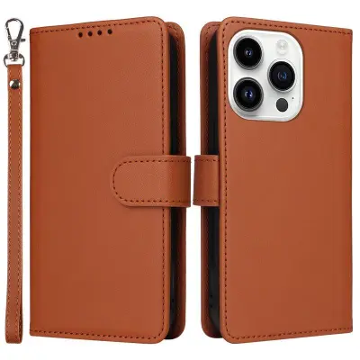 BETOPNICE iPhone 14 Pro Max Plånboksfodral Konstläder - Brun