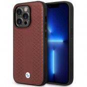 BMW iPhone 14 Pro Max Mobilskal Magsafe Diamond Pattern - Burgundy