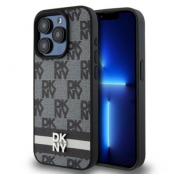 DKNY iPhone 14 Pro Max Mobilskal Läder Checkered Mono Pattern