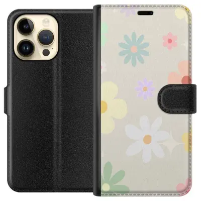 Plånboksfodral till Apple iPhone 14 Pro Max med fejdande blommor