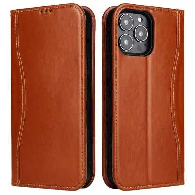 FIERRE SHANN iPhone 14 Pro Max Fodral KonstLäder - Brun