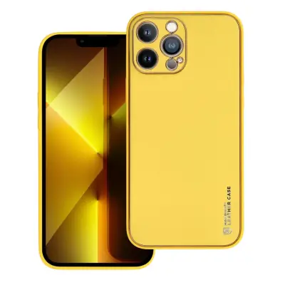 Forcell iPhone 14 Pro Max Skal Läder Konstläder Gul