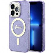 Guess iPhone 11/XR Mobilskal Magsafe Glitter Guld - Lila