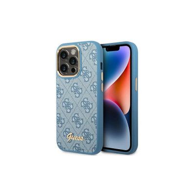 Guess iPhone 14 Pro Max Case Blue Metal Detail