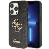 Guess iPhone 14 Pro Max Mobilskal Glitter Script Big 4G - Svart