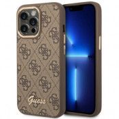 GUESS iPhone 14 Pro Max Skal Vintage Gold Logo - Brun