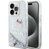 Hello Kitty iPhone 14 Pro Max Mobilskal Liquid Glitter Charms Kitty Head