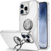 iPhone 14 Plus Skal TPU Ring Kickstand - Transparent