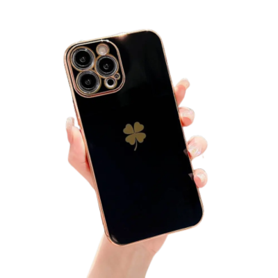 iPhone 14 Pro Max Mobilskal Four-Leaf - Svart